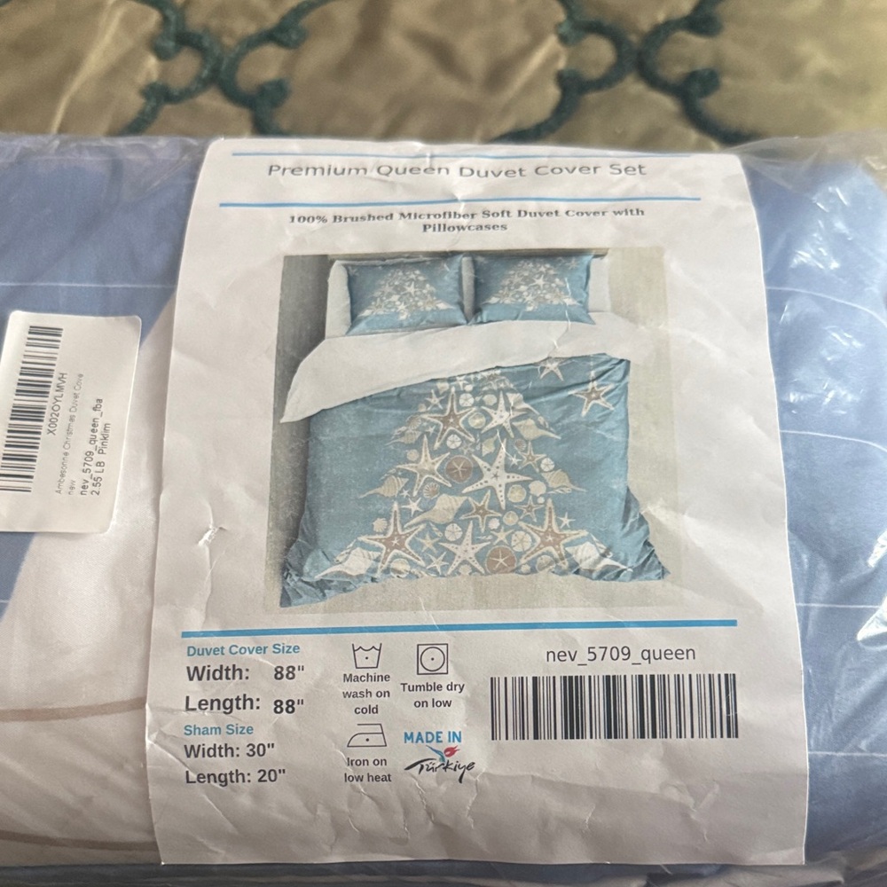 Ambesonne Blue and White Duvet Cover Set